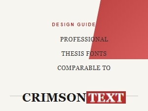 Fonts for Academic Writing Beyond Crimson Text